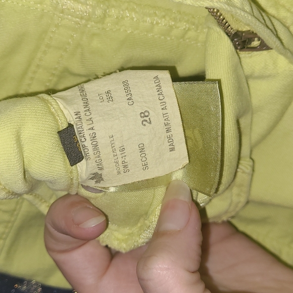 Second Yoga Jeans 💛 Neon Yellow Stretch Jeans - Happy Dopamine Clothing Size 28 - Picture 7 of 10